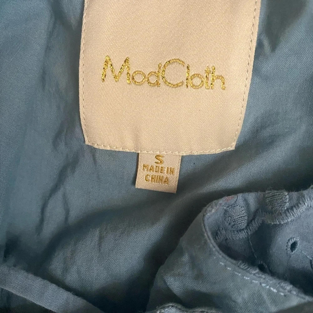 ModCloth Dusty Blue Straps Midi Cotton Sun Dress - Picture 6 of 6